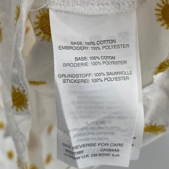 Madewell Embroidered Button Up Shirt White/Yellow Women's Size M - Picture 5 of 6